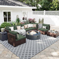 UPHA 9 Pieces Patio Furniture Sets, Wicker Outdoor Sectional Sofa Couch by UPHA