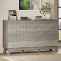 BORNOON 57" Wide Dresser for Bedroom, 12-Drawer Fluted Dresser by BORNOON