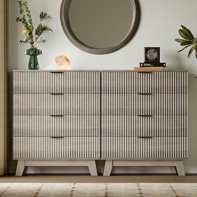 BORNOON 39" Tall Dresser for Bedroom, 4-Drawer Fluted Chest of Drawers - Image 7