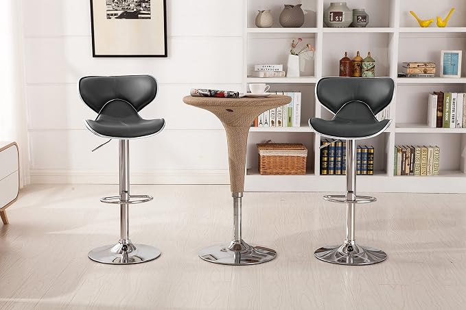 Roundhill Furniture Masaccio Cushioned Leatherette Upholstery Airlift Swivel - Image 2
