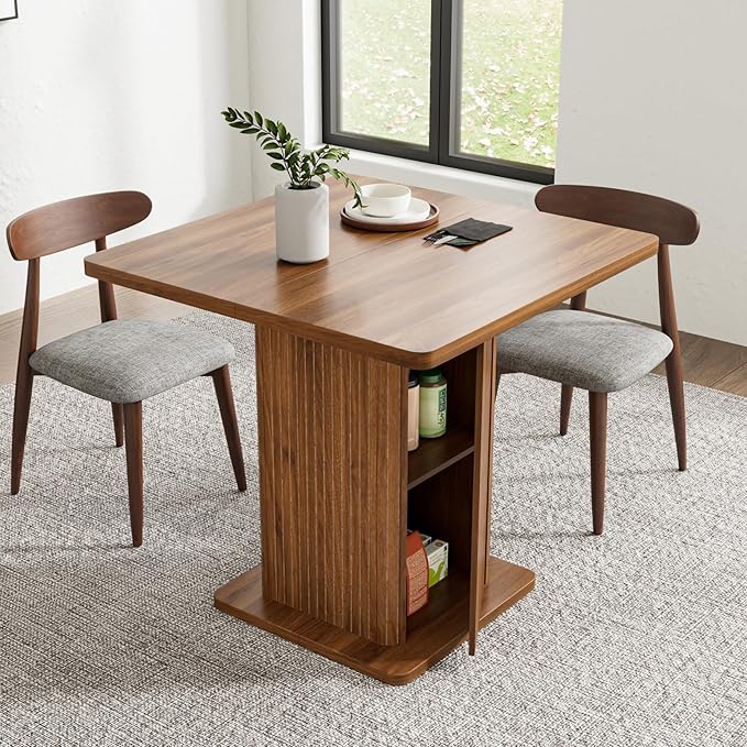 Small Square Dining Table for 2-4, 31.5 Inch Farmhouse Kitchen Table by Woemtoric