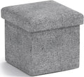 Ornavo Home Small Storage Ottoman Foldable Collapsible Cube Square Linen by OrnavoHome