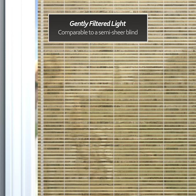 Red Lantern Burnt Bamboo Cordless Window Shade - Image 4