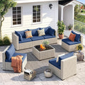 UDPATIO Outdoor Patio Furniture Set, 7 Piece Modular Sectional Sofa by UDPATIO