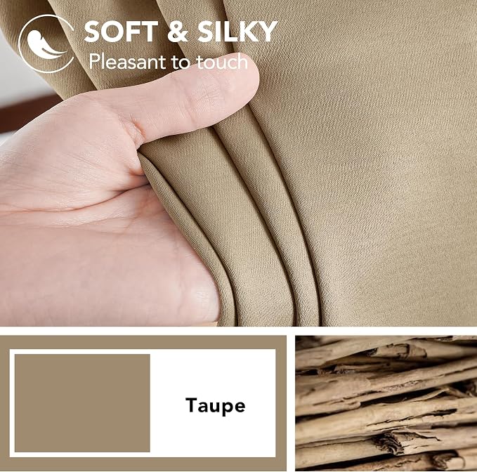 Deconovo Blackout Curtains for Kitchen Window Back Tab and Rod Pocket Curtains - Image 7