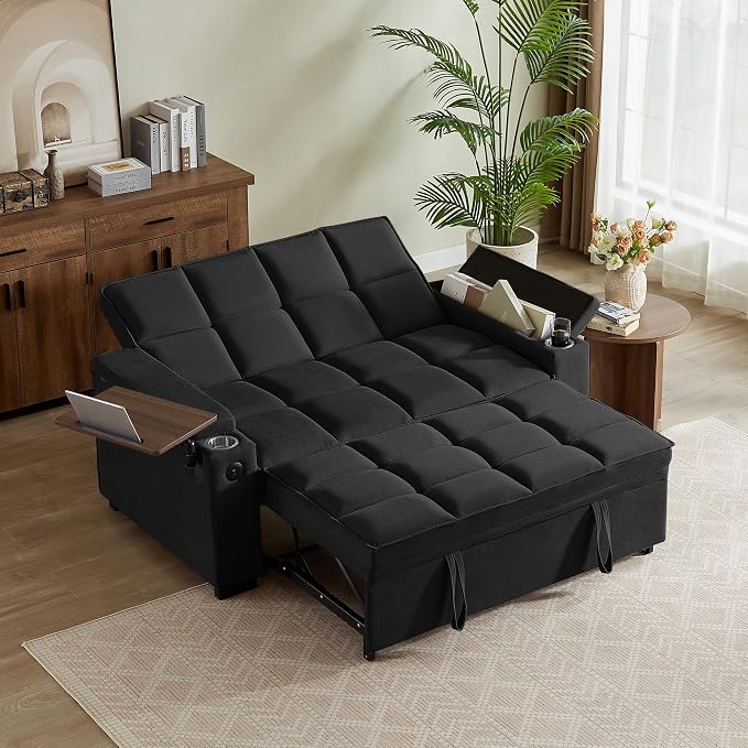 Auvsoce 65" Sleeper Sofa Bed Loveseat, Convertible Couch by Unknown
