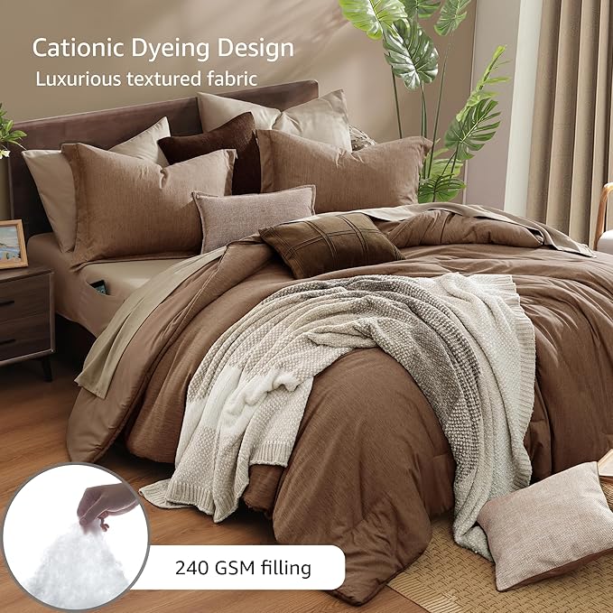 Monbix Oversized Queen Comforter Set, Bed in a Bag 7 Pieces - Image 3