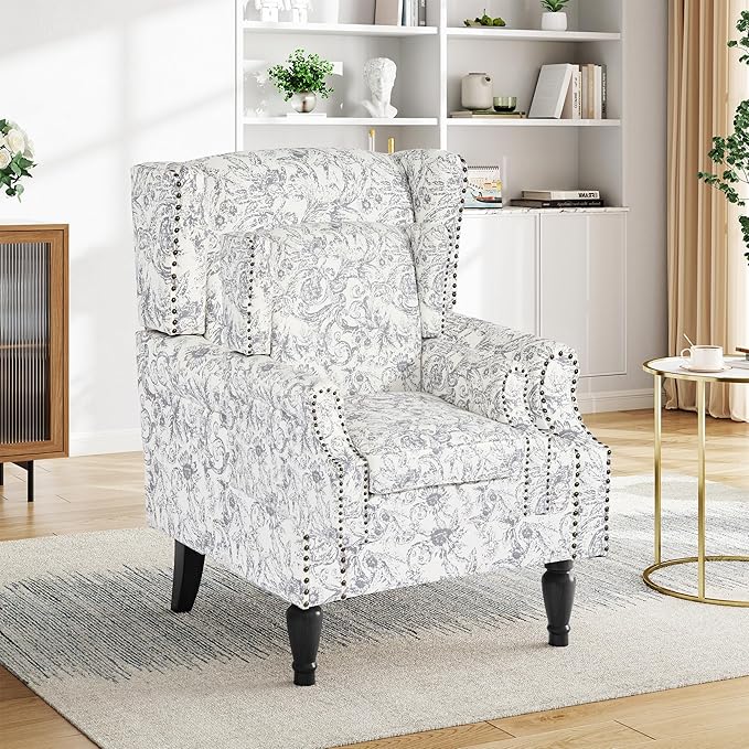 Pia Ricco High Back Floral Accent Chair by PiaRicco