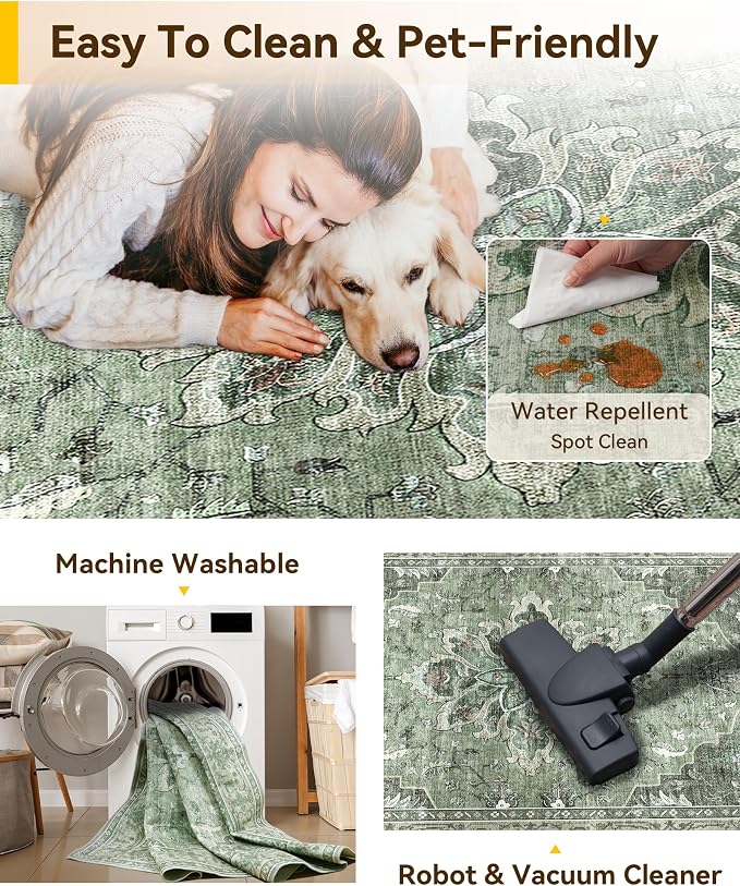 RELEANY Area Rugs 2'6''x10' Runner Rug Non Slip Washable - Image 3
