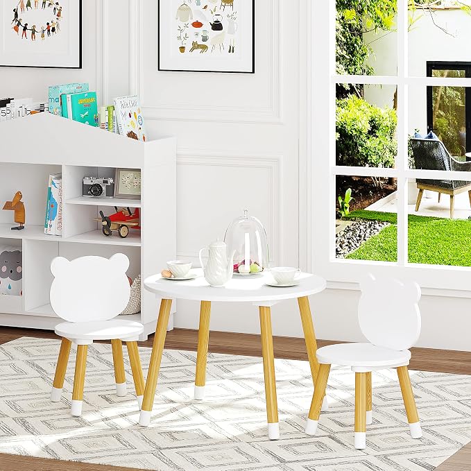 UTEX Kids Wood Table and Chair Set, Kids Play Table - Image 2