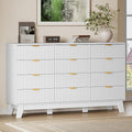 BORNOON 57" Wide Dresser for Bedroom, 12-Drawer Fluted Dresser by BORNOON