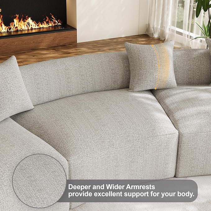134" Oversized Sectional Sofa for Living Room, Modern Luxury Plush Chenille - Image 7
