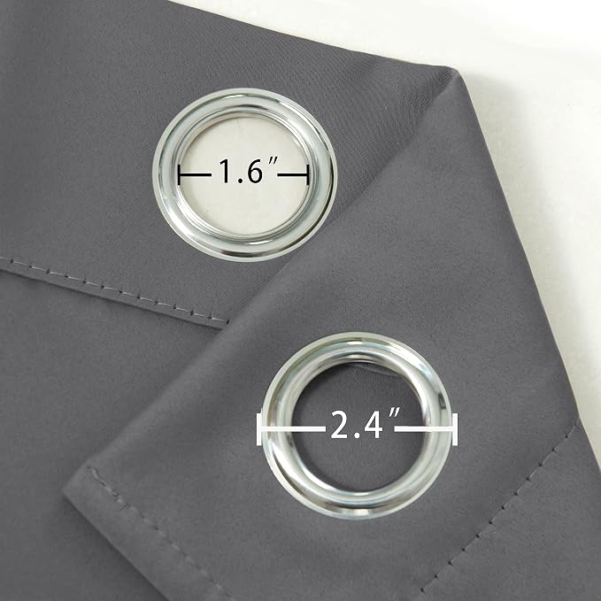 LEMOMO Blackout Curtains 66 x 95 inch/Frost Grey Curtains Set of 2 - Image 5