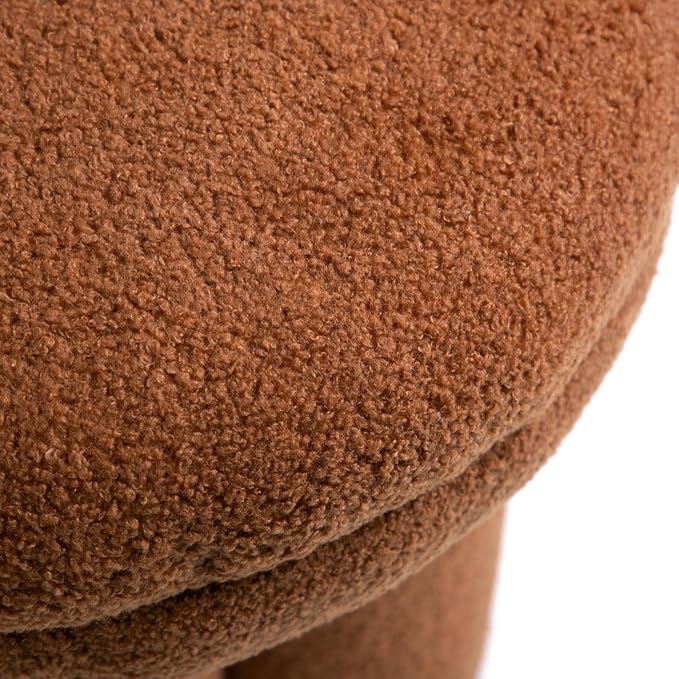 Furniture of America Rami Modern 17-inch Mushroom-Shape Upholstered Ottoman - Image 9