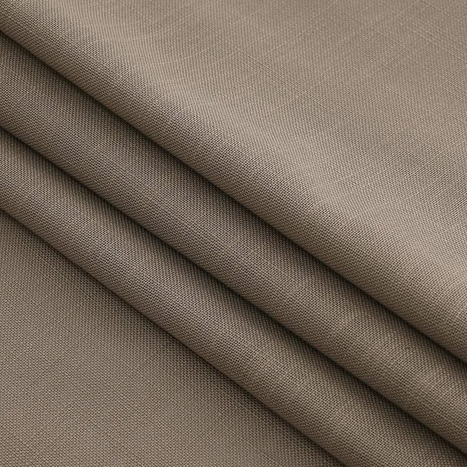 Nanspring Dark Taupe Linen Sheer Curtains 54 Inch Length 2 Panel Set Back Tab - Image 6