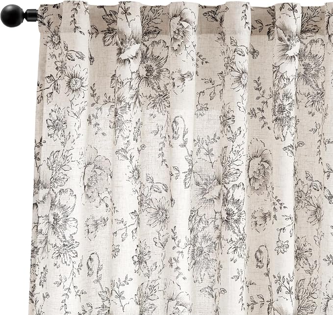 jinchan Floral Curtains for Living Room 84 Inch Length Farmhouse Printed - Image 9