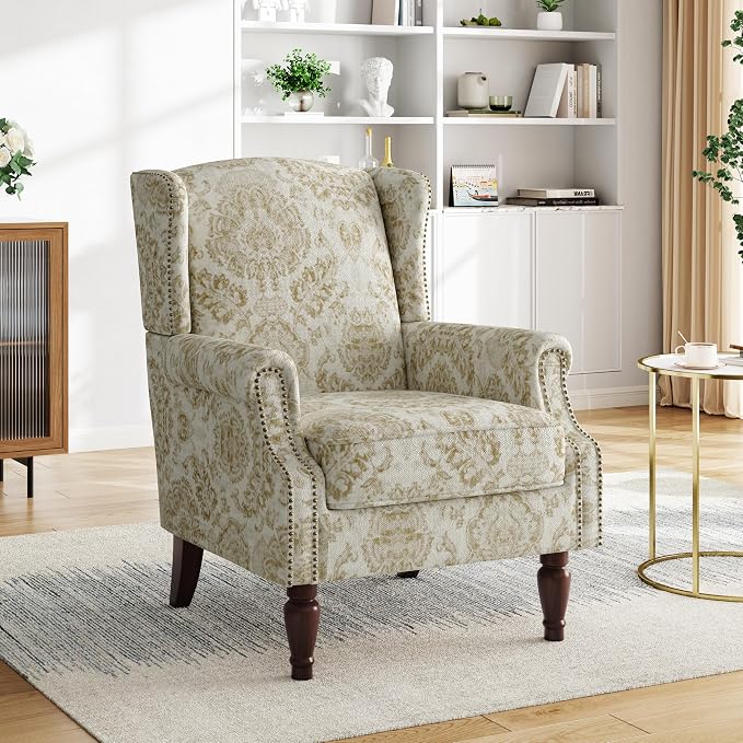 Pia Ricco High Back Floral Accent Chair by PiaRicco