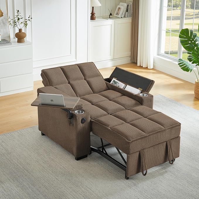 Auvsoce 3-in-1 Folding Convertible Sofa Bed Set of 2, Sleep Couch - Image 8