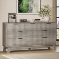 BORNOON 57" Long Dresser for Bedroom, 7-Drawer Fluted Chest, Wide Wood Storage by BORNOON