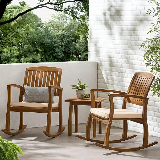 Christopher Knight Home Selma Acacia Rocking Chairs - Image 3