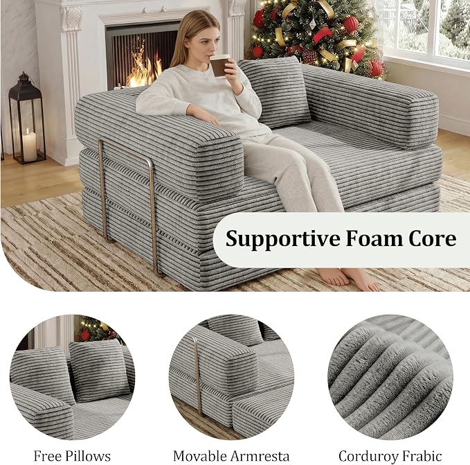 BSHOMGI 4 in 1 Futon Sofa Bed Queen Size - Image 4
