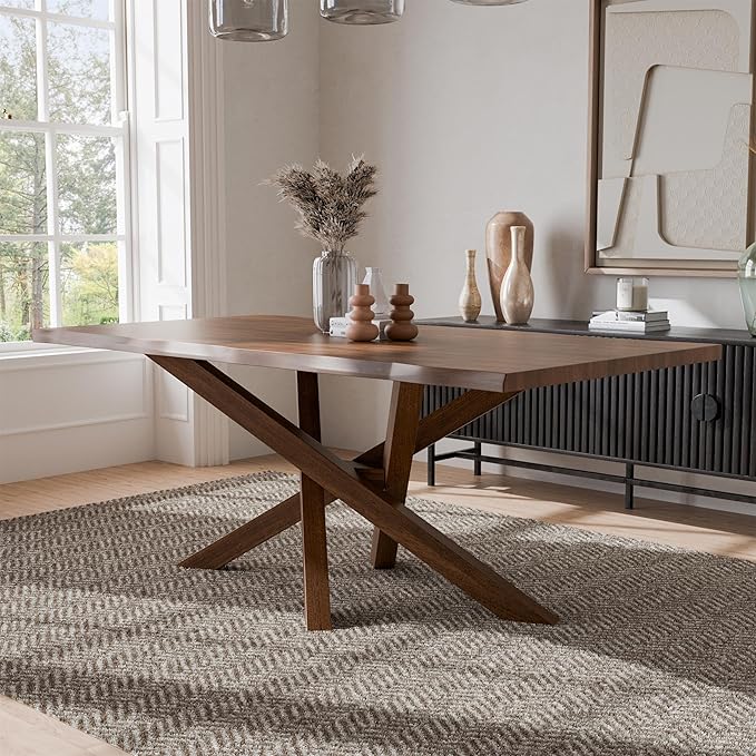 Furniture of America Nazaen II 71" Mid-Century Modern Solid Wood Live Edge - Image 2