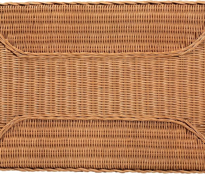 Bali & pari Minahasa Bohemian Light Honey Braided Rattan Side Table - Image 7