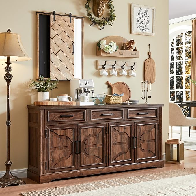 JXQTLINGMU 66" Farmhouse Buffet Cabinet by JXQLINGMUFurniture
