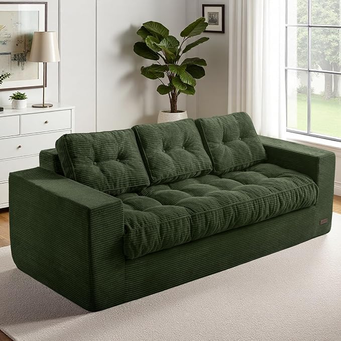 MAXYOYO Oversized Loveseat Sofa Couch, Upholstered Bean Bag Chair Cloud 3-Seat by MAXYOYO