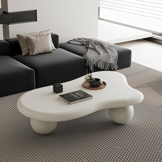 47.2" Cloud Coffee Table for Living Room Irregular Coffee Table Modern Low - Image 4