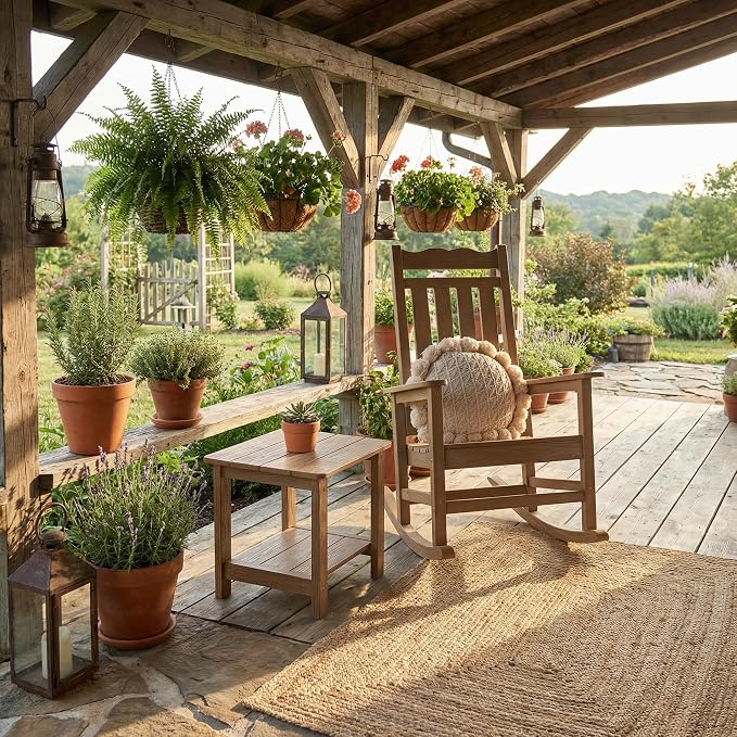 Stoog 3-Piece Patio Bistro Set, All-Weather Rocking Chairs Set of 2 - Image 2