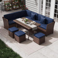 KIGOTY 7 Piece Patio Furniture Set, Outdoor PE Wicker Rattan Outdoor Dining Set by KIGOTY
