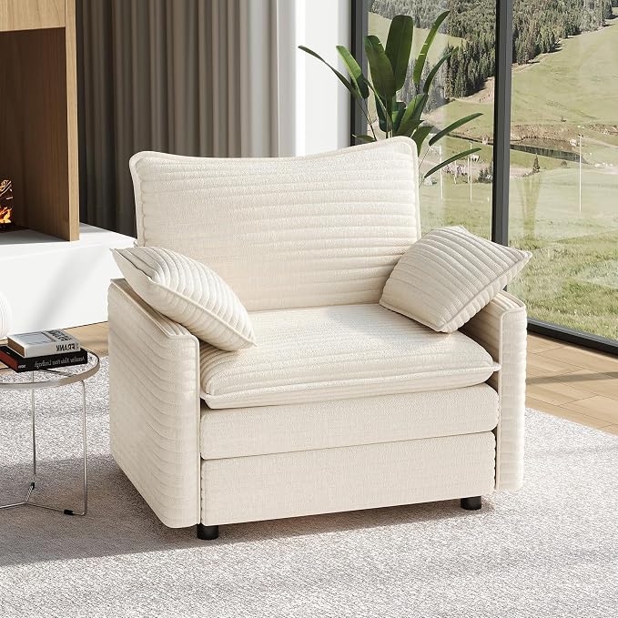 Vesgantti 40" Single Seat Sofa, Comfy Cloud Couch Deep Seat Upholstered Couch by Vesgantti