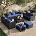 Aoxun 10 Piece Outdoor Patio Furniture Set 9 Seats, Outdoor Sectional by Aoxun