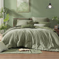 Monbix Full Size Comforter Set, Sage Green Bedding Comforter by Monbix