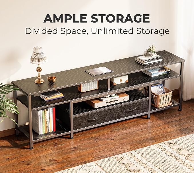 Huuger 63 Inch LED TV Stand for 65 70 Inch TV, Entertainment Center - Image 4