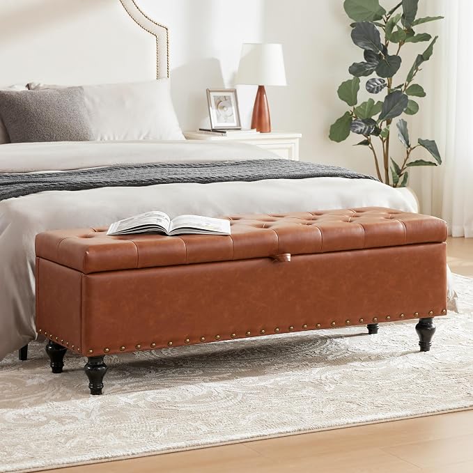 Mangodan 50" Storage Ottoman Bench, Tufted Ottoman - Image 6