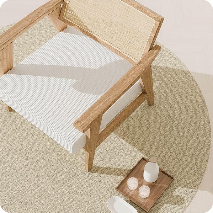 BELLEZE Mid Century Modern Rattan Chair Accent Natural Wood Armchair - Image 6