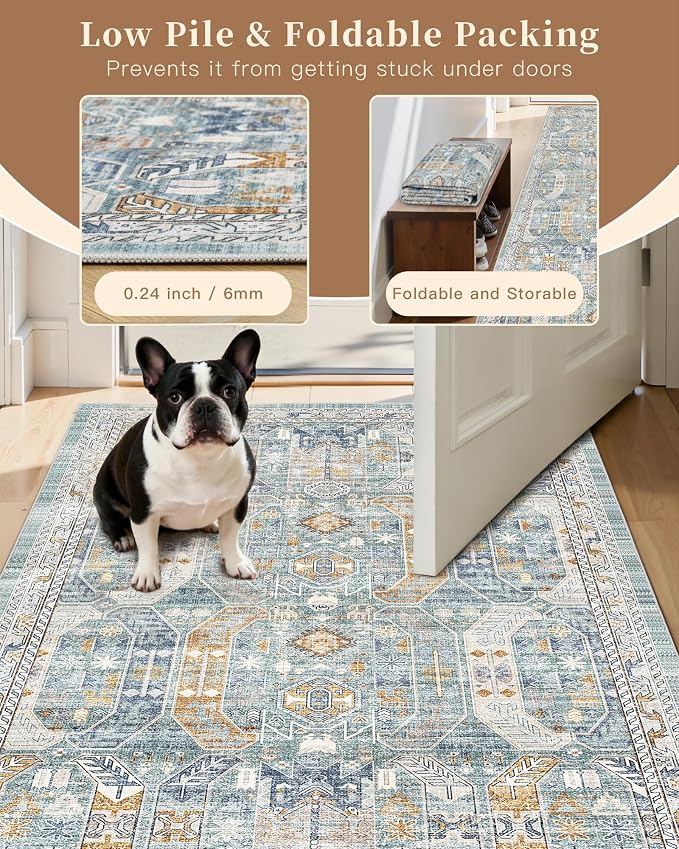 Madane Runner Rug 2'6''x8' Kitchen Runner, Hallway Runner Printed Vintage - Image 9