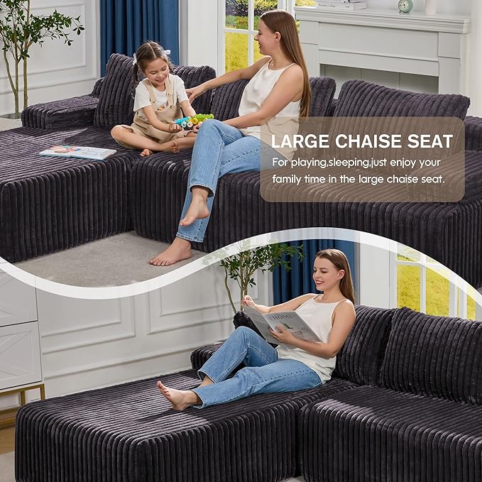 Hobestluk Modular Sectional Sofa Couches L-Shape Couch 3 Seat Modular Sofa - Image 4