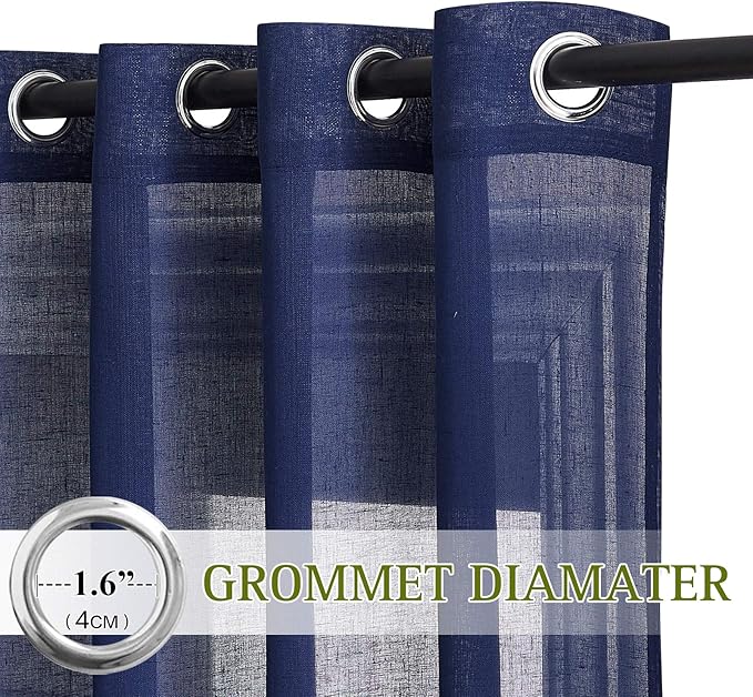 NICETOWN Linen Textured Sheer Curtains 84 inch Long - Image 3