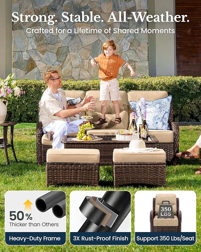 HILLGA 7-Piece Luxury Patio Furniture Set - Image 6
