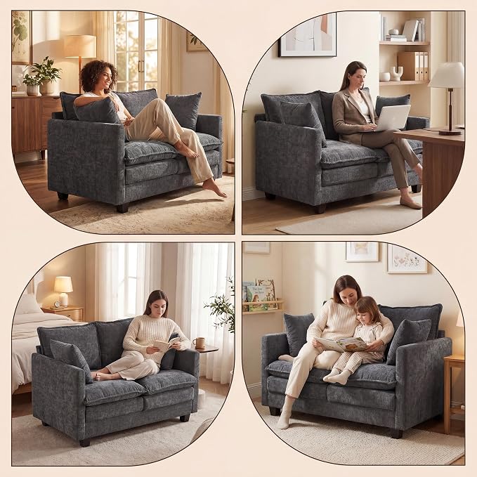 Loveseat Sofa with Cloud 3-Layer Cushion & 27" Deep Seat, Modern Love Seat - Image 9