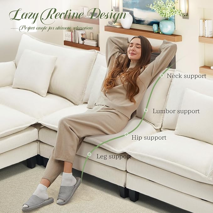 Cloud Couch, Deep Seat Couches for Living Room, Bedroom and Apartment, L Shaped - Image 5
