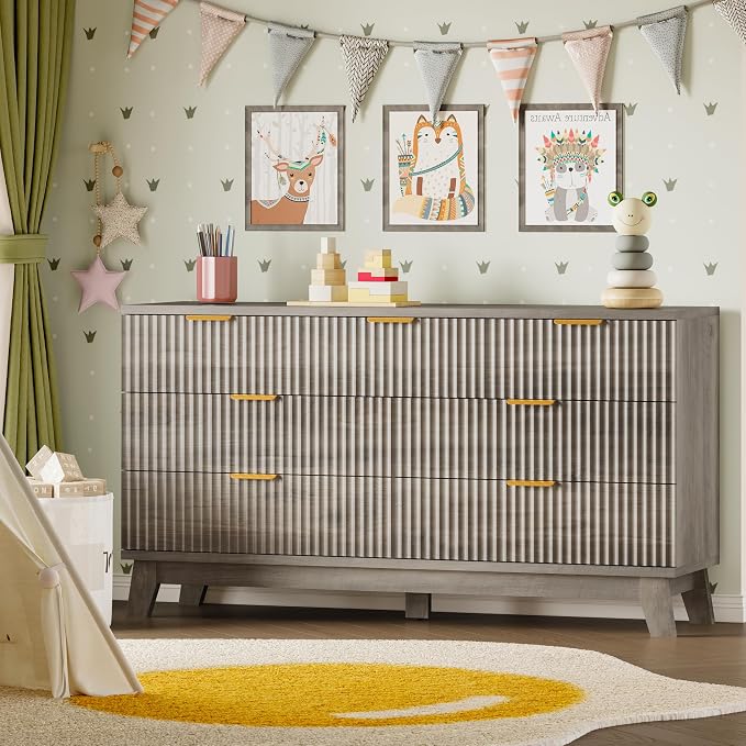 BORNOON Fluted 7 Drawer Dresser, 47.2" Wide Modern Boho Chest of Drawers - Image 7