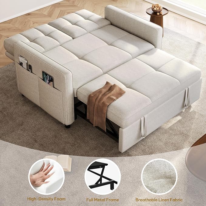DWVO 55" Convertible Sofa Bed, 3-in-1 Sleeper Sofa - Image 3