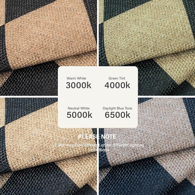 Lahome Colette Checkered Round Rugs 6ft, Washable Easy Jute Circle Patio Rug - Image 6