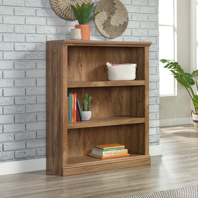 Sauder Miscellaneous Storage 3-Shelf Bookcase/ Book shelf, Sindoori Mango finish - Image 2
