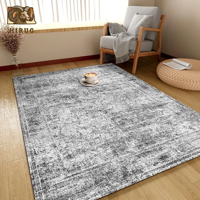 Washable Area Rug 4' x 6' Vintage Traditional Persian Mat - Image 4