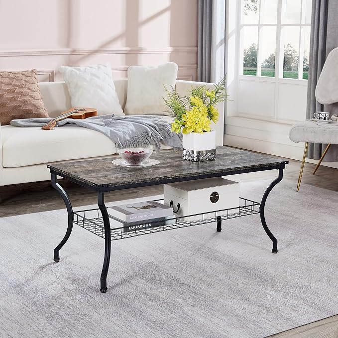 VECELO 3 Pieces Living Room Table Sets, Coffee and End Tables - Image 5